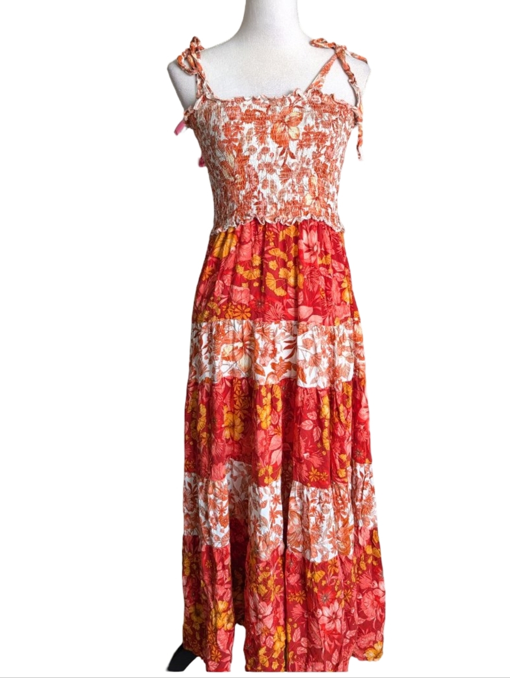 Abel the Label Lisbon Maple Smocked Tiered Maxi Dress XS - Picture 7 of 13